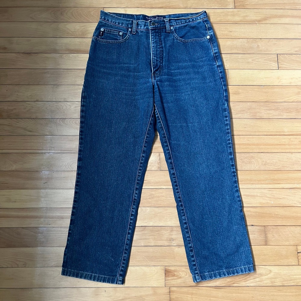 Guess Jeans Classic Fit 001 Straight Leg Dark Wash Denim Mens 33 Vintage
